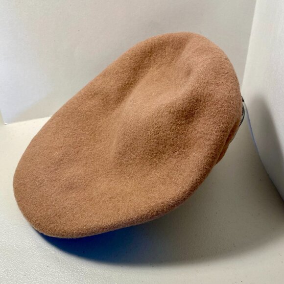 KANGOL blue 100% Pure New Wool 504 Seamless Flat Cap Medium, Camel/LghtBrw - Picture 2 of 12